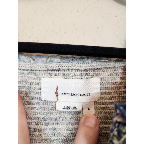 Anthropologie Women's Multicolor Smocked Halter Neck Cropped Tank Top Size Small - Picture 3 of 6